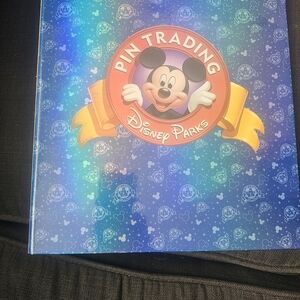 Disney Blue Holographic Shine Shimmer Pin Trading Storage Book Binder Parks